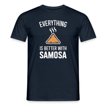 Alles Ist Besser Mit Samosa - Männer T-Shirt - Navy - Vorne - AI Model Male 178 light (178cm)
