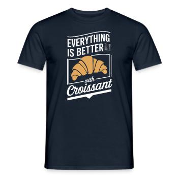 Tout est meilleur avec un petit-déjeuner croissant - T-shirt homme - marine - Devant - AI Model Male 178 light (178cm)