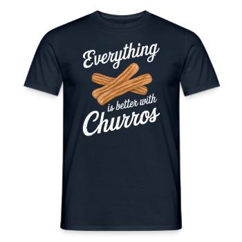 Alles Ist Besser Mit Churros - Männer T-Shirt - Navy - Vorne - AI Model Male 178 light (178cm)