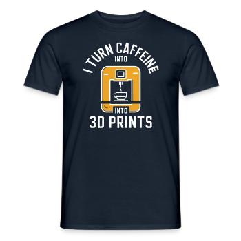 Ich Verwandle Koffein In 3D Prints 3D Drucker - Männer T-Shirt - Navy - Vorne - AI Model Male 178 light (178cm)