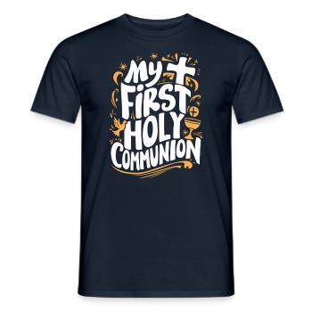 My First Holy Communion Celebration - Men's T-Shirt - navy - Front - AI Model Male 178 light (178cm)