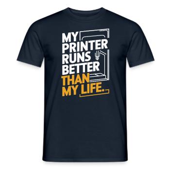 Ich Verwandle Koffein In 3D Prints 3D Drucker - Männer T-Shirt - Navy - Vorne - AI Model Male 178 light (178cm)
