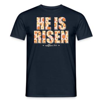 He Is Risen Christian Jesus Jesus - Men's T-Shirt - navy - Front - AI Model Male 178 light (178cm)