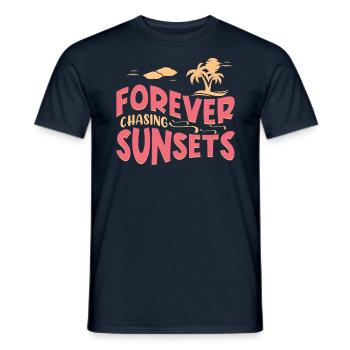 Always chasing the sunsets - Men's T-Shirt - navy - Front - AI Model Male 178 light (178cm)