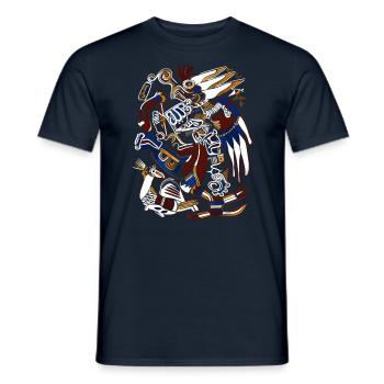 Aztekischer Gott Alte Mythologie Huitzilopochtli - Männer T-Shirt - Navy - Vorne - AI Model Male 178 light (178cm)