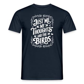 Nur Ich, Meine Gedanken Und Die Vögel - Silent - Männer T-Shirt - Navy - Vorne - AI Model Male 178 light (178cm)