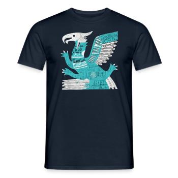 Aztekischer Gott Alte Mythologie Quetzalcoatl - Männer T-Shirt - Navy - Vorne - AI Model Male 178 light (178cm)
