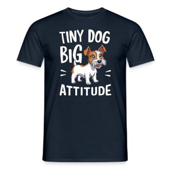 Terrier Hund Kleiner Hund Große Haltung - Männer T-Shirt - Navy - Vorne - AI Model Male 178 light (178cm)