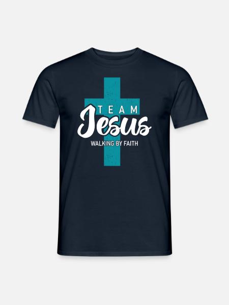 Équipe Jésus – Marcher par la foi pour les chrétiens - T-shirt homme - marine