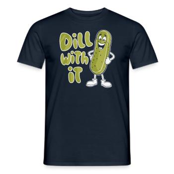 Dill Damit Lustige Gurke Cartoon - Männer T-Shirt - Navy - Vorne - AI Model Male 178 light (178cm)