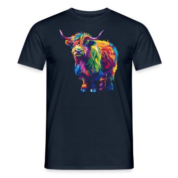 Yak Rainbow Bunte Farbenpracht Yak - Männer T-Shirt - Navy - Vorne - AI Model Male 178 light (178cm)
