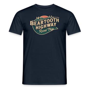 Beartooth Highway Road Trip Abenteuer - Männer T-Shirt - Navy - Vorne - AI Model Male 178 light (178cm)