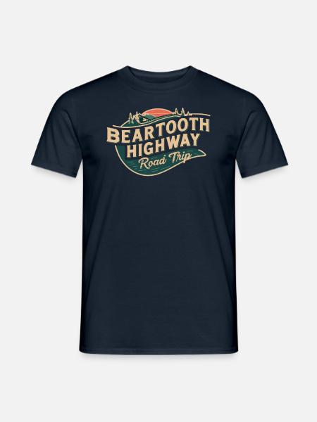 Beartooth Highway Road Trip Adventure - Men's T-Shirt - navy
