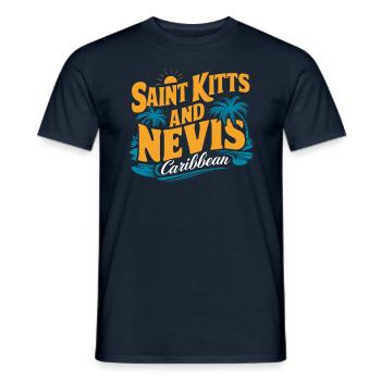 Saint-Kitts-et-Nevis Souvenir des Caraïbes pour - T-shirt homme - marine - Devant - AI Model Male 178 light (178cm)