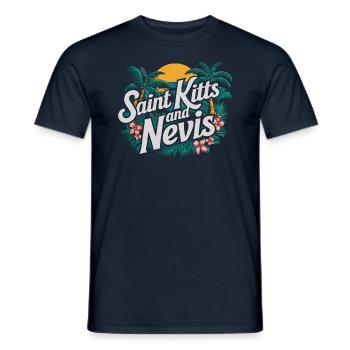 Saint Kitts And Nevis Souvenir Tropisches Paradies - Männer T-Shirt - Navy - Vorne - AI Model Male 178 light (178cm)