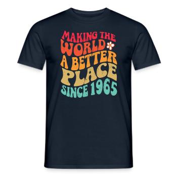 1965 Geburtstag Vintage Hippie Groovy - Männer T-Shirt - Navy - Vorne - AI Model Male 178 light (178cm)