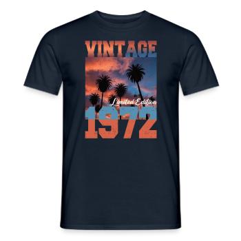 1972 Vintage Limited Edition Palm Trees Born 1972 - Men's T-Shirt - navy - Front - AI Model Male 178 light (178cm)