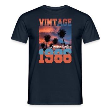 1986 Vintage Limited Edition Palmen Geboren 1986 - Männer T-Shirt - Navy - Vorne - AI Model Male 178 light (178cm)