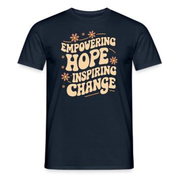Renforcer l’espoir, inspirer le changement, Travail social - T-shirt homme - marine - Devant - AI Model Male 178 light (178cm)