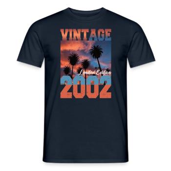 2002 Vintage Limited Edition Palmen Geboren 2002 - Männer T-Shirt - Navy - Vorne - AI Model Male 178 light (178cm)