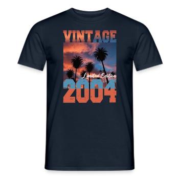 2004 Vintage Limited Edition Palmen Geboren 2004 - Männer T-Shirt - Navy - Vorne - AI Model Male 178 light (178cm)