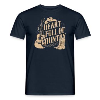 Heart Full Country Music Cowboy Guitar - Men's T-Shirt - navy - Front - AI Model Male 178 light (178cm)