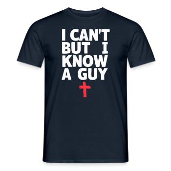 Je ne peux pas, mais je connais une croix de Jésus - T-shirt homme - marine - Devant - AI Model Male 178 light (178cm)