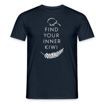 Find Your Inner Kiwi - New Zealand Souvenir - Men's T-Shirt - navy - Front - AI Model Male 178 light (178cm)