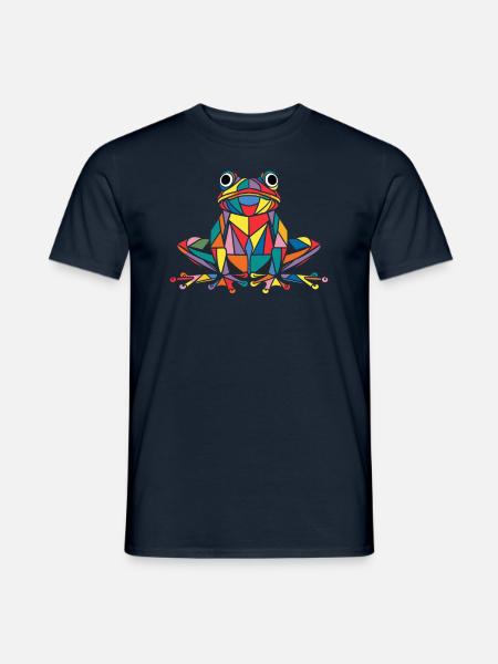 Bunter Geometrischer Frosch Geometrische Reptilien - Männer T-Shirt - Navy