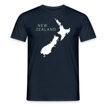 New Zealand Souvenir Map New Zealand - Men's T-Shirt - navy - Front - AI Model Male 178 light (178cm)
