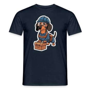 Dackel Im Kostüm Handwerker Dackel Mit - Männer T-Shirt - Navy - Vorne - AI Model Male 178 light (178cm)