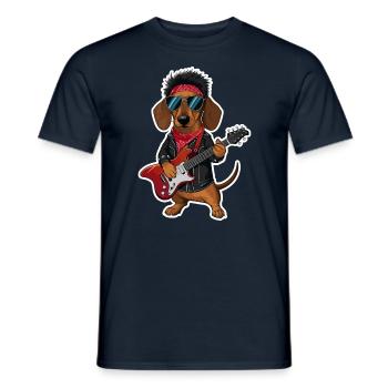 Dackel In Kostümen Rock Bandana - Männer T-Shirt - Navy - Vorne - AI Model Male 178 light (178cm)