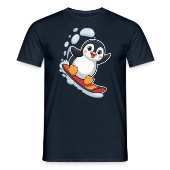 Snowboard Pingouin Snowboarder Mignon - T-shirt homme - marine - Devant - AI Model Male 178 light (178cm)