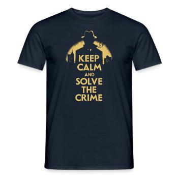 Murder Mystery Dinner Outfit Film Noir - Keep Calm - Männer T-Shirt - Navy - Vorne - AI Model Male 178 light (178cm)