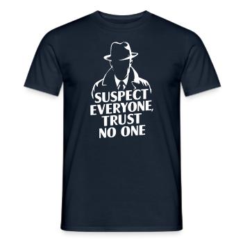 Murder Mystery Dinner Outfit: Suspect Everyone, - Männer T-Shirt - Navy - Vorne - AI Model Male 178 light (178cm)