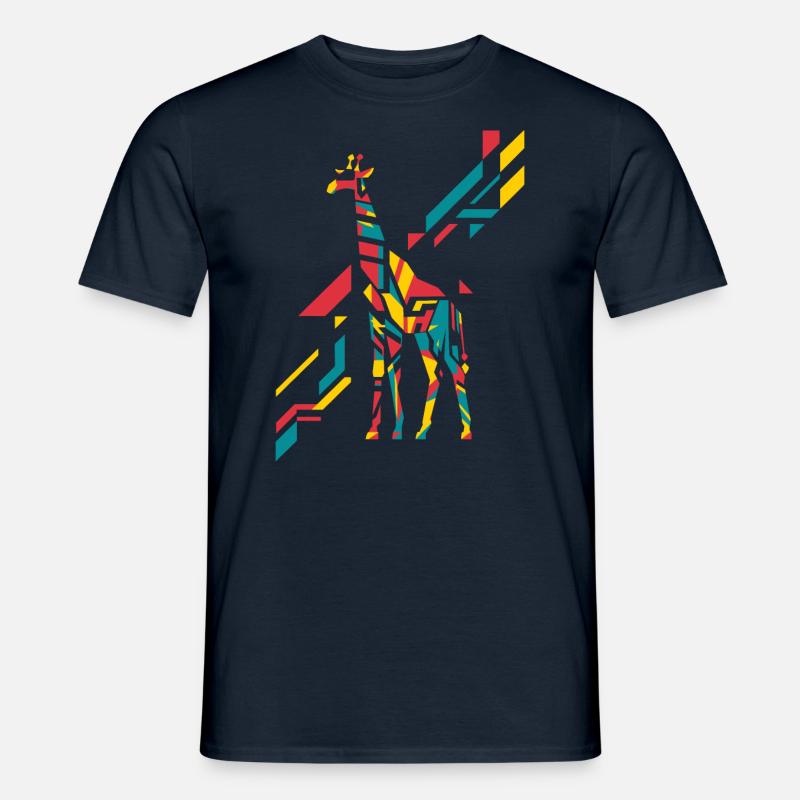 Bunte Abstrakte Giraffe Kunst - Männer T-Shirt - Navy