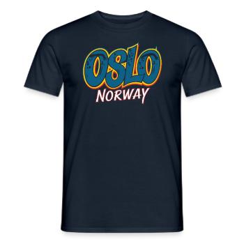 Souvenir d'Oslo Norvège pour les voyageurs - T-shirt homme - marine - Devant - AI Model Male 178 light (178cm)