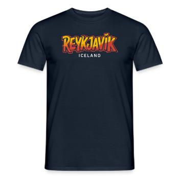 Reykjavik Souvenir Islande Souvenirs - T-shirt homme - marine - Devant - AI Model Male 178 light (178cm)