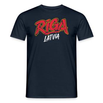 Riga Latvia Souvenir - Men's T-Shirt - navy - Front - AI Model Male 178 light (178cm)