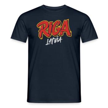 Riga Latvia Souvenir - Men's T-Shirt - navy - Front - AI Model Male 178 light (178cm)