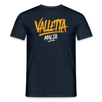 La Valette, Malte : Souvenir pour les voyageurs - T-shirt homme - marine - Devant - AI Model Male 178 light (178cm)