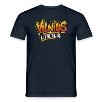 Vilnius Lituanie Souvenir - T-shirt homme - marine - Devant - AI Model Male 178 light (178cm)