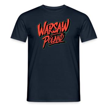 Varsovie Pologne Souvenir Graffiti Style - T-shirt homme - marine - Devant - AI Model Male 178 light (178cm)