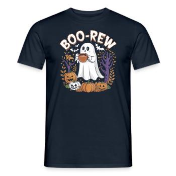 Halloween Boo-Brew Ghosts and Pumpkins - Men's T-Shirt - navy - Front - AI Model Male 178 light (178cm)
