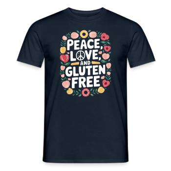 Paix, amour et sans gluten - T-shirt homme - marine - Devant - AI Model Male 178 light (178cm)