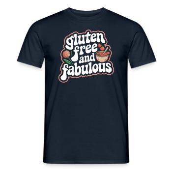 Gluten Free and Fabulously Funny Quote - Men's T-Shirt - navy - Front - AI Model Male 178 light (178cm)
