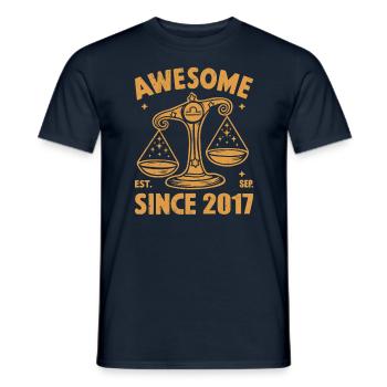 Génial depuis 2017 Balance Anniversaire - T-shirt homme - marine - Devant - AI Model Male 178 light (178cm)