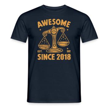 Awesome Since 2018 Libra Geburtstag - Männer T-Shirt - Navy - Vorne - AI Model Male 178 light (178cm)