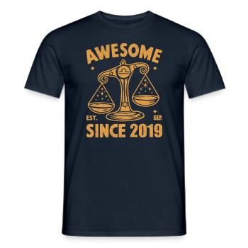 Awesome Since 2019 Libra Geburtstag - Männer T-Shirt - Navy - Vorne - AI Model Male 178 light (178cm)