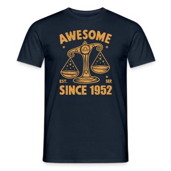 Génial depuis 1952 Anniversaire de la Balance - T-shirt homme - marine - Devant - AI Model Male 178 light (178cm)